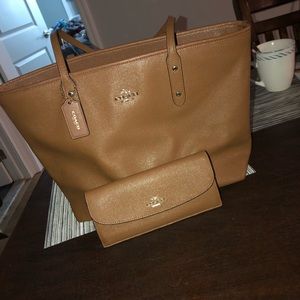 Coach bag with matching wallet